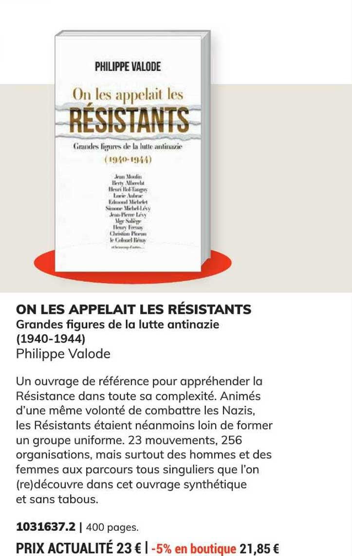 on les appelait les résistants grandes figures de la lutte antinazie (1940-1944) - philippe valode