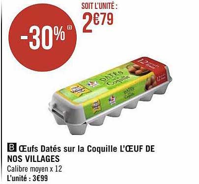 œufs datés sur la coquille l'œuf de nos villages