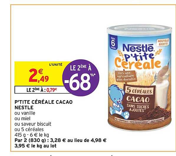 p'tite céréale cacao nestlé