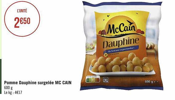 Pomme Dauphine Surgelée Mc Cain