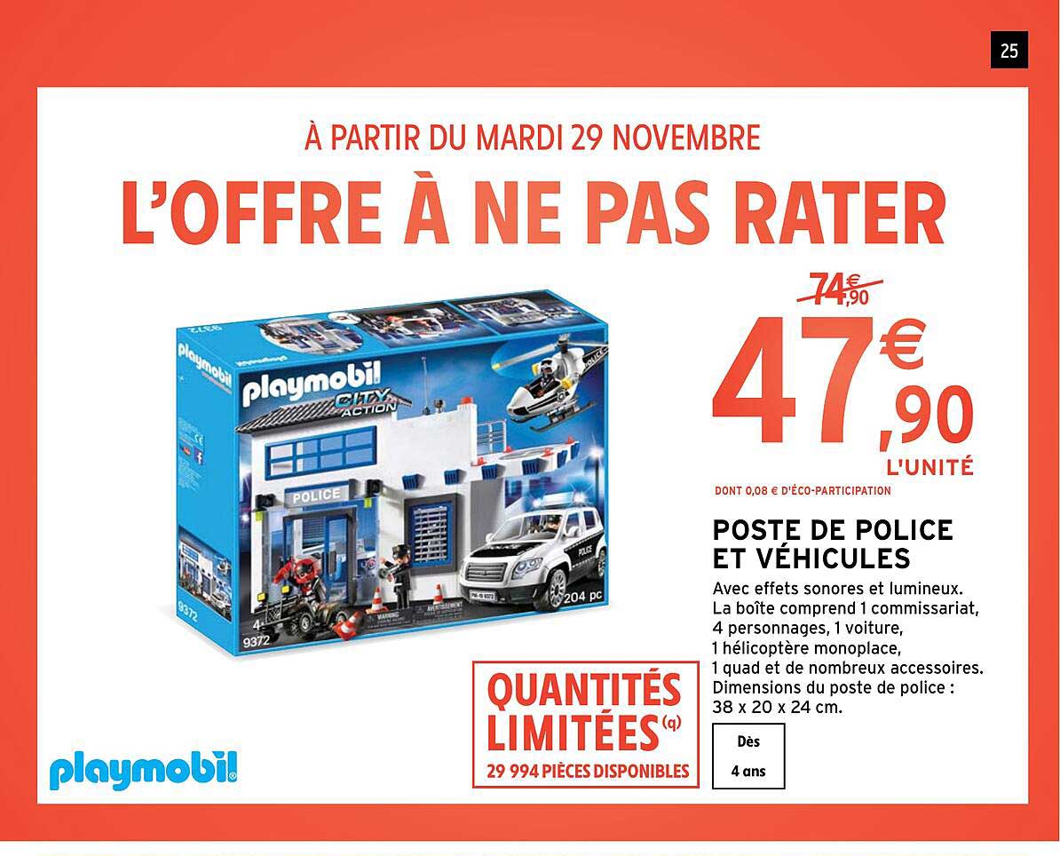 poste de police et véhicules playmobil