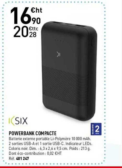 powerbank compacte ksix