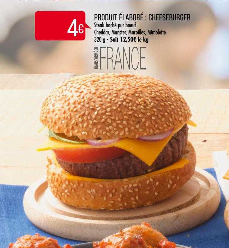produit élaboré : cheeseburger