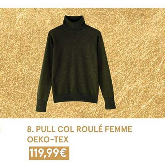 Pull Col Roulé Femme Oeko-tex