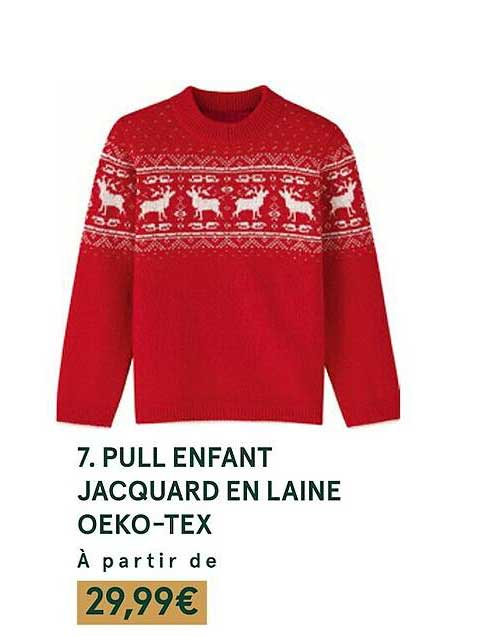 pull enfant jacquard en laine oeko-tex