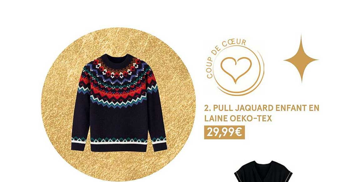 pull jacquard enfant en laine oeko-tex