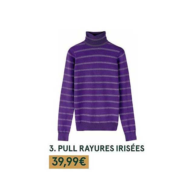 pull rayures irisées
