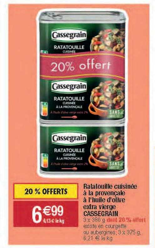 Ratatouille Cuisinée à La Provençale à L'huile D'olive Extra Vierge Cassegrain
