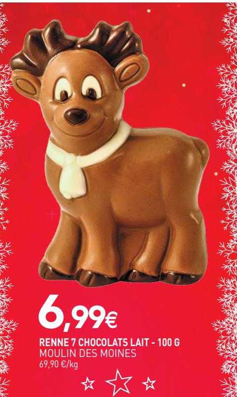 renne 7 chocolats lait moulin des moines - 100 g