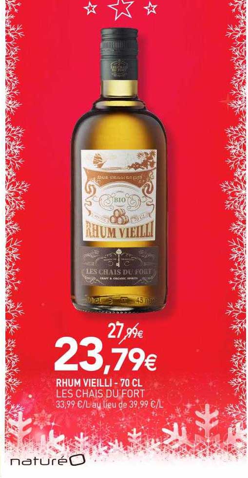 rhum vieilli les chais du fort - 70 cl