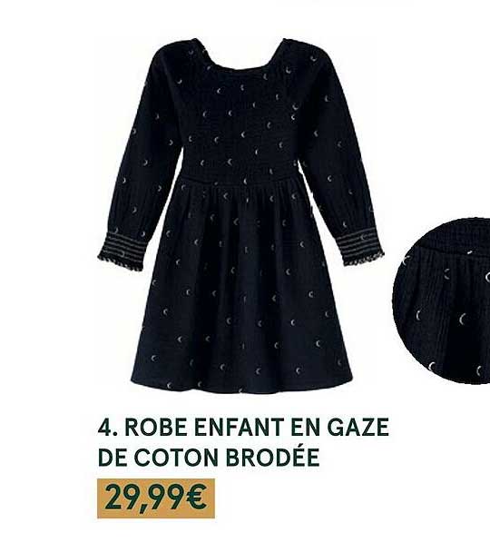 robe enfant en gaze de coton brodée