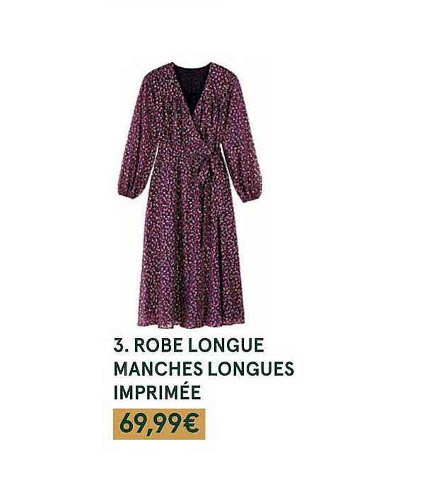 robe longue manches longues imprimée