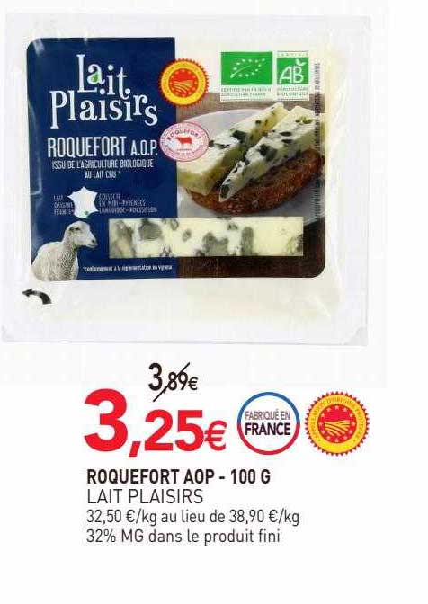 roquefort aop lait plaisirs - 100 g