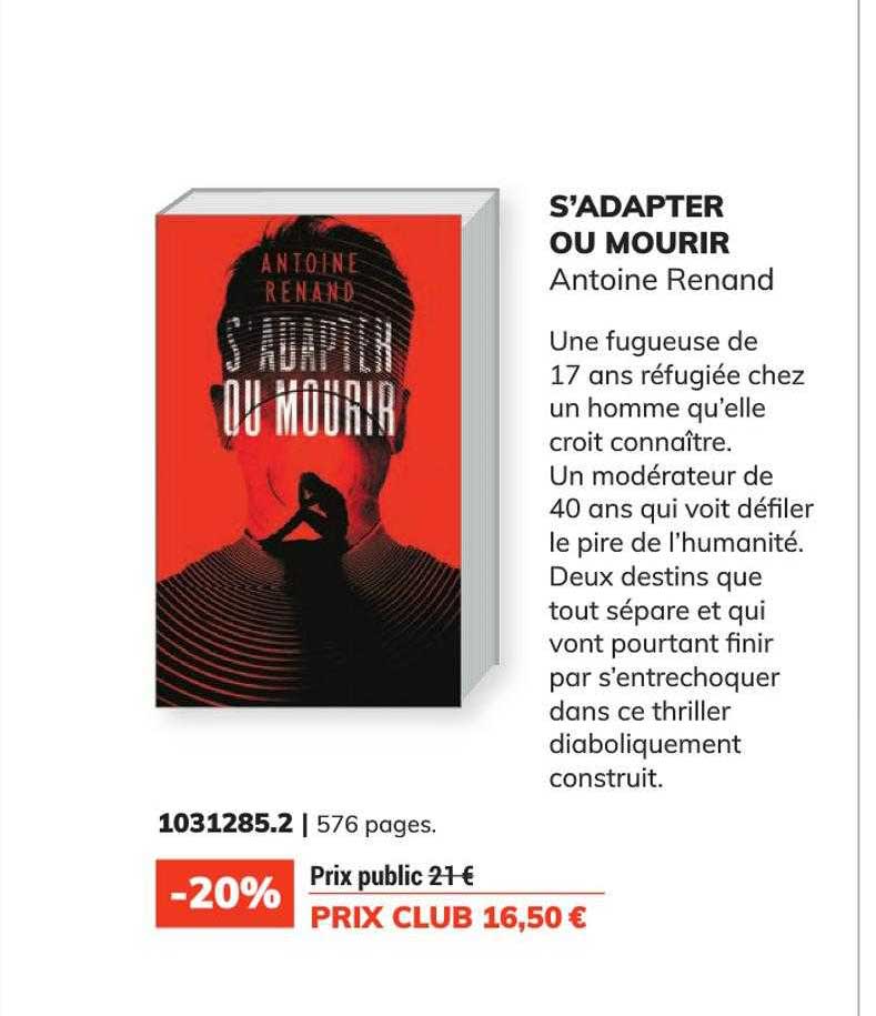 s'adapter ou mourir - antoine renand