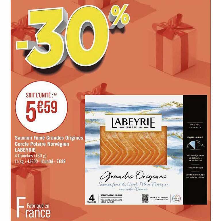 saumon fumé grandes origines cercle polaire norvégien labeyrie