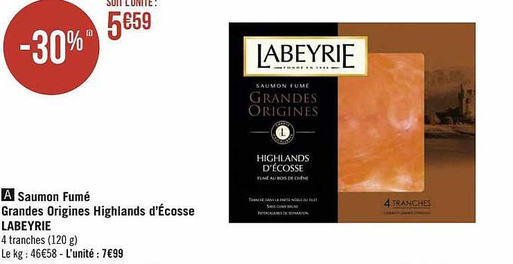 saumon fumé grandes origines highlands d'écosse labeyrie