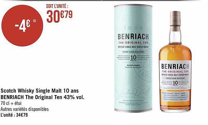 scotch whisky single malt 10 ans benriach the original ten 43% vol.