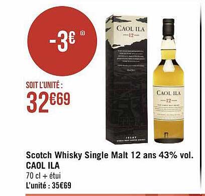 scotch whisky single malt 12 ans 43% vol. caol ila