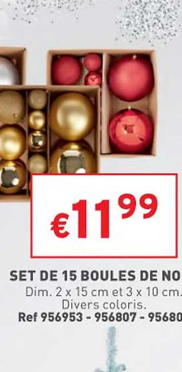 Set De 15 Boules De Noël