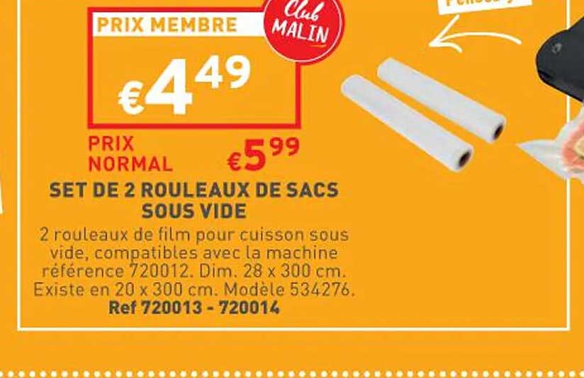 Set De 2 Rouleaux De Sacs Sous Vide