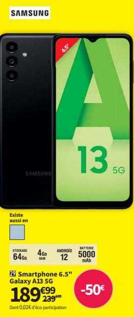smartphone 6.5" galaxy a13 5g samsung