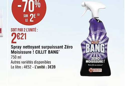 spray nettoyant surpuissant zéro moisissure ! cillit bang