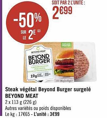 steak végétal beyond burger surgelé beyond meat