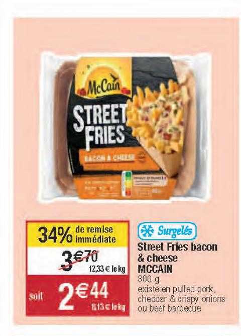 street fries bacon & cheese mc cain