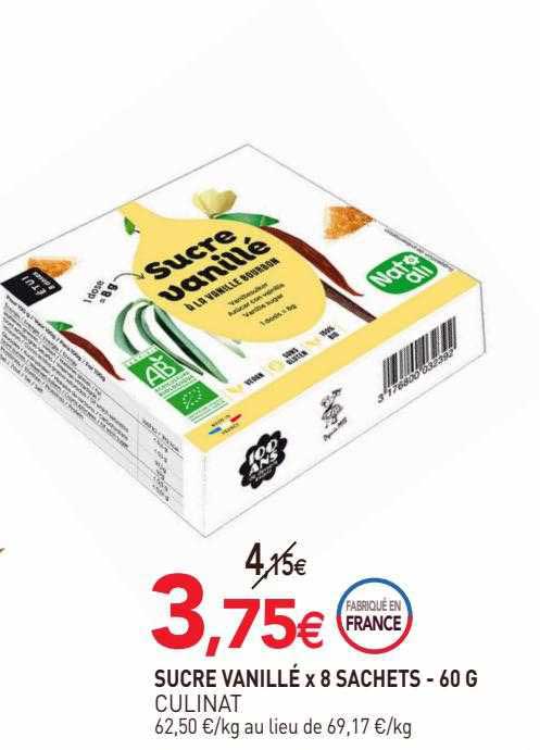 sucre vanillé x8 sachets culinat - 60 g