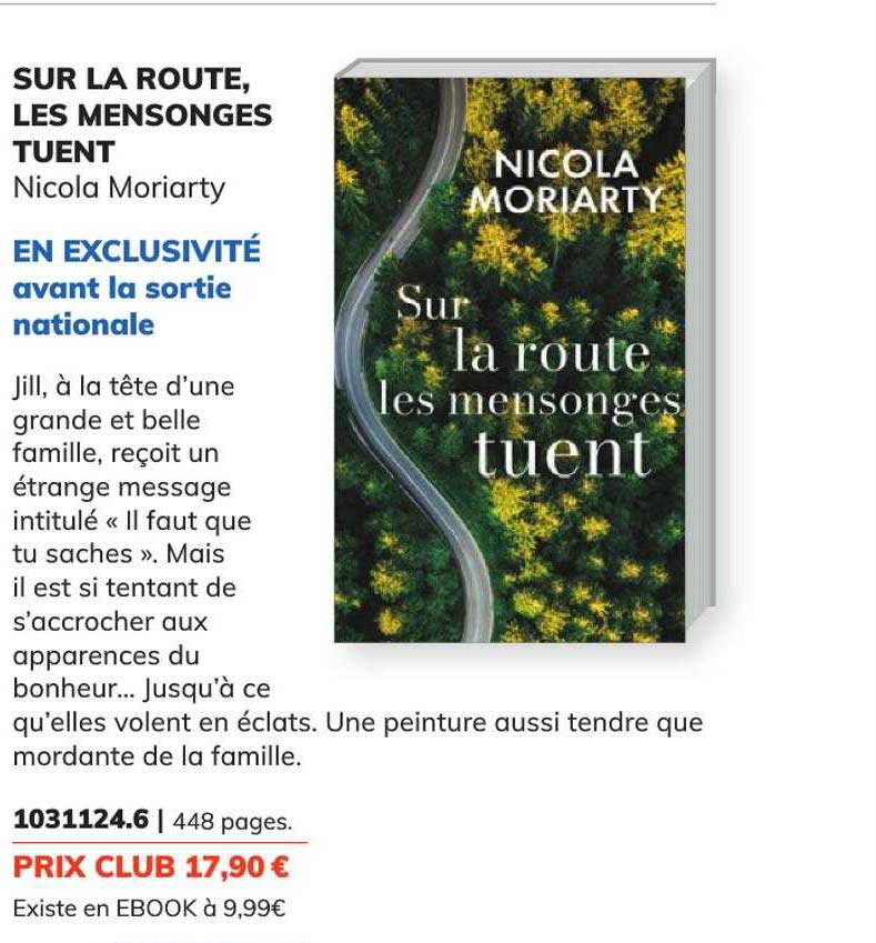 sur la route, les mensonges tuent - nicola moriarty