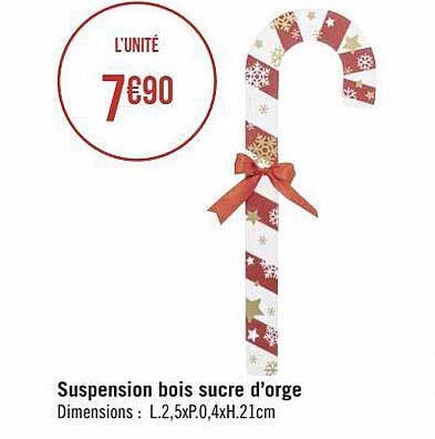 suspension bois sucre d'orge
