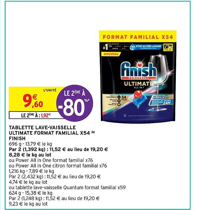 tablette lave-vaisselle ultimate format familial x54 finish