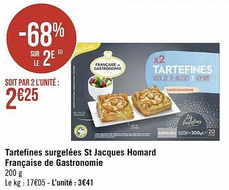 tartefines surgelées st jacques homard française de gastronomie