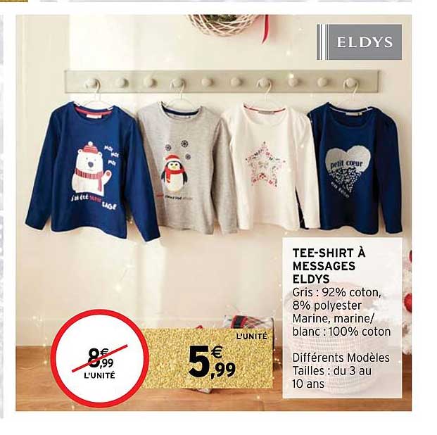 tee-shirt à messages eldys