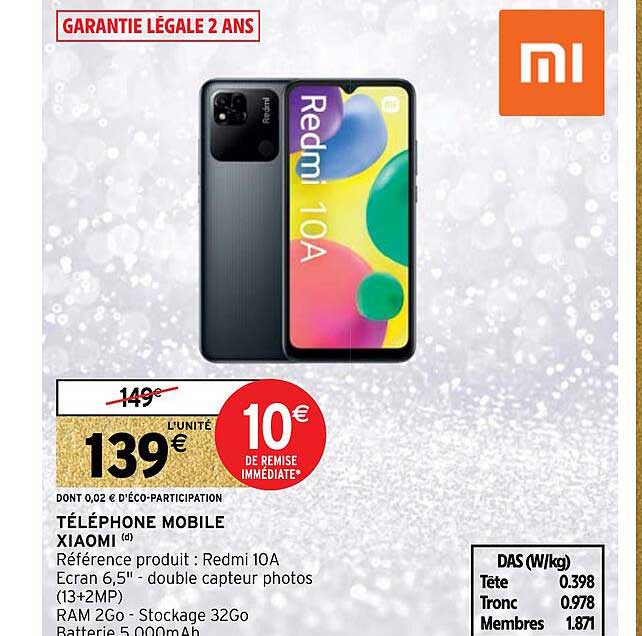 Téléphone Mobile Xiaomi Redmi 10A
