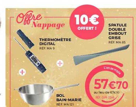 thermomètre digital + bol bain-marie + spatule double embout grie