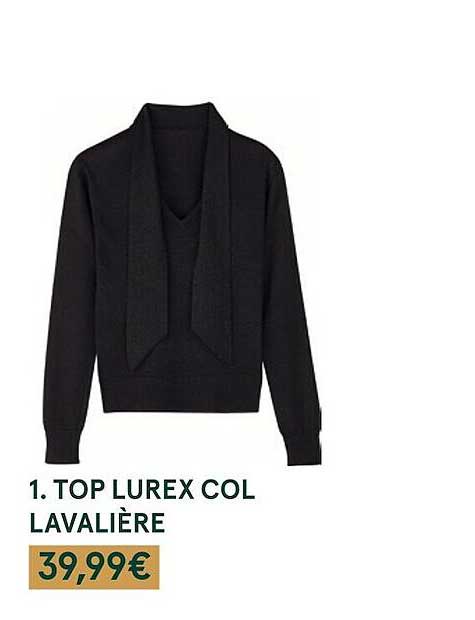 top lurex col lavalière