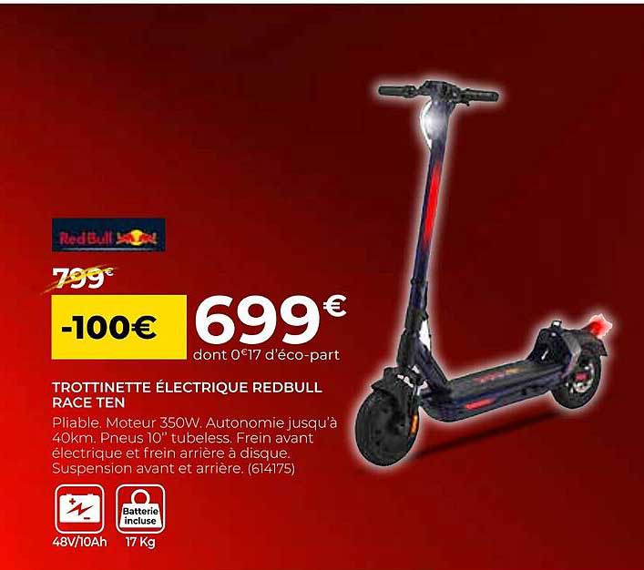 trottinette électrique redbull race ten