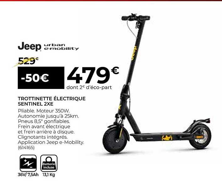 trottinette électrique sentinel 2xe jeep