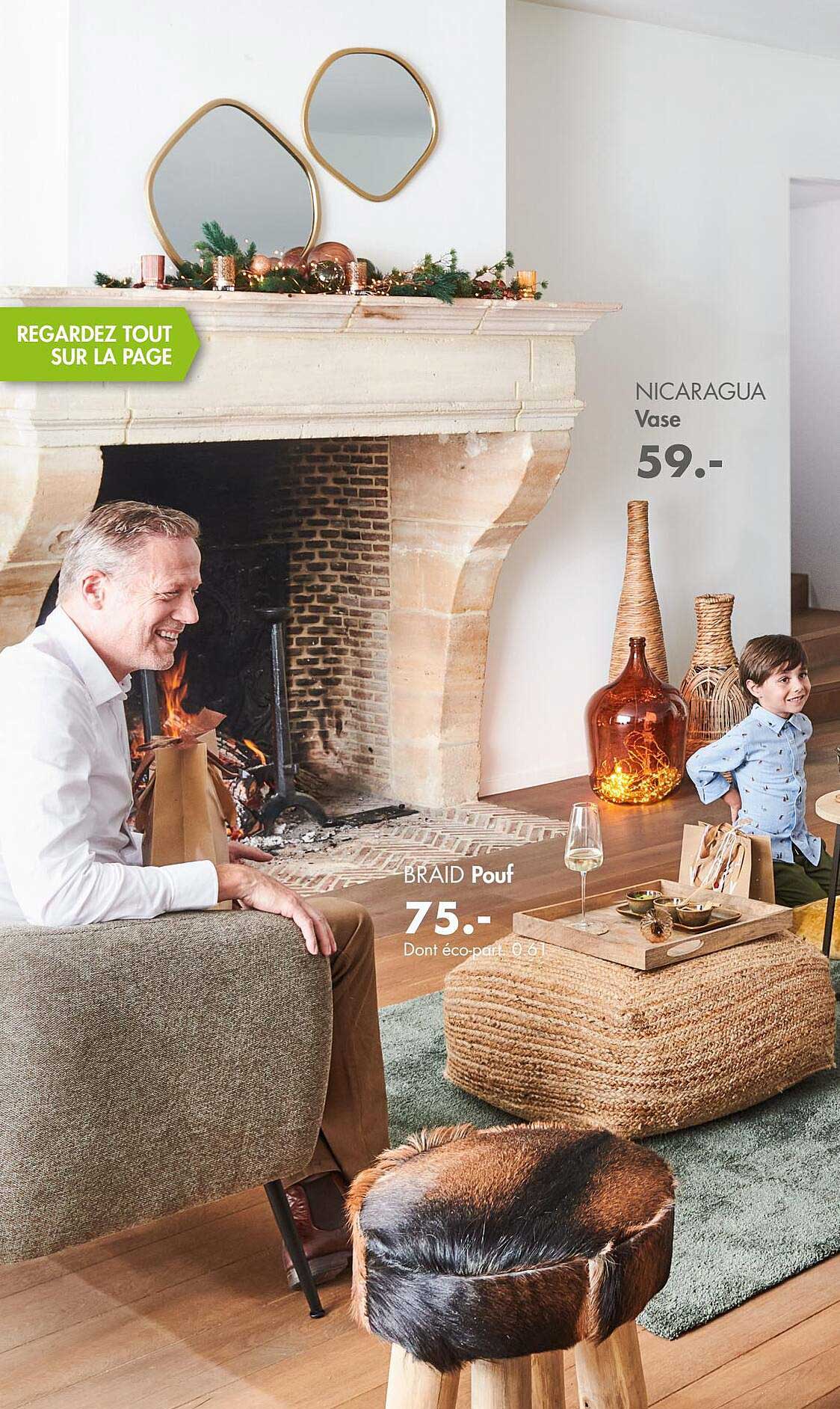 vase nicaragua, pouf braid