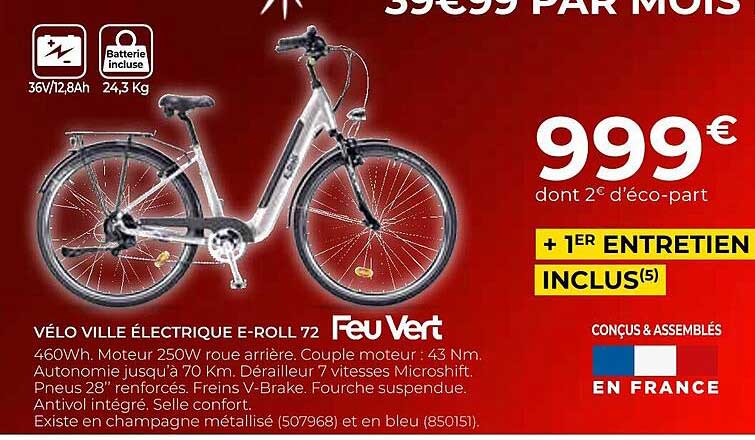 vélo ville électrique e-roll 72