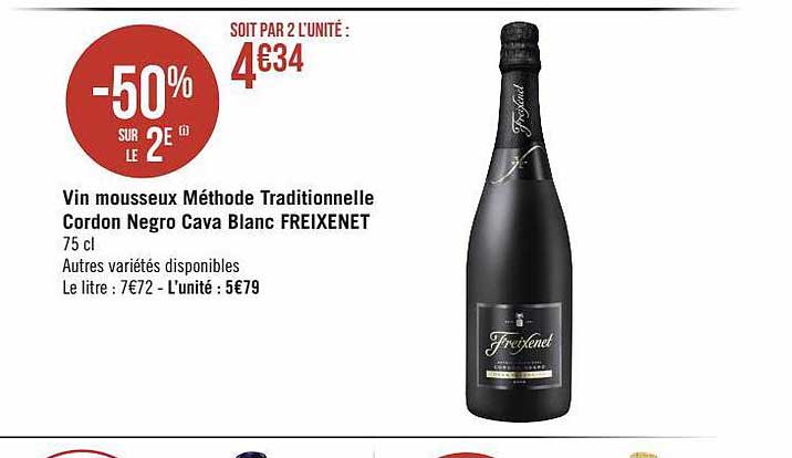 vin mousseux méthode traditionnelle cordon negro cava blanc freixenet