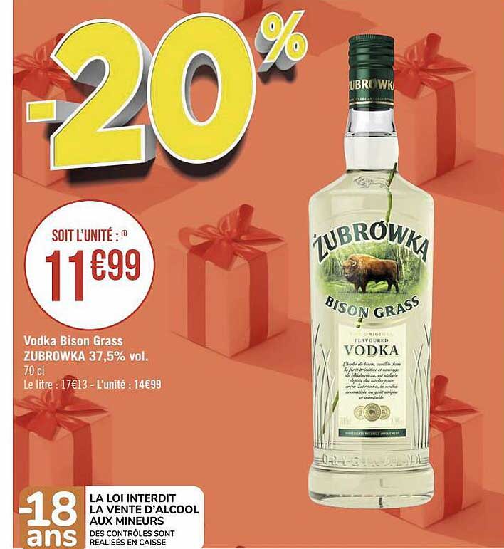 vodka bison gras zubrowka 37,5% vol.