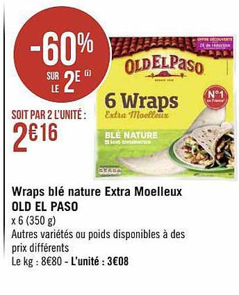 Wraps Blé Nature Extra Moelleux Old El Paso