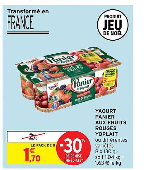 Yaourt Panier Aux Fruits Rouges Yoplait