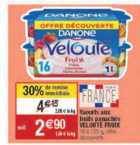 Yaourts Aux Fruits Panachés Velouté Fruix