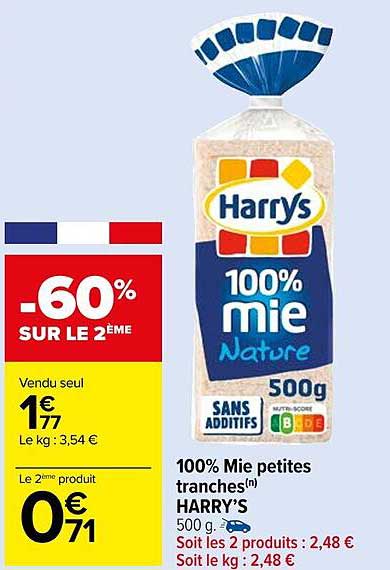 100% mie petites tranches harry's