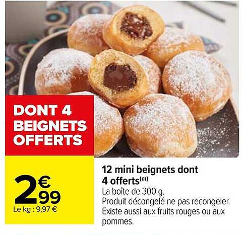 12 mini beignets dont 4 offerts