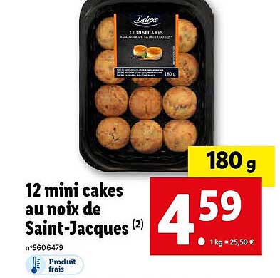 12 mini cakes au noix de saint-jacques