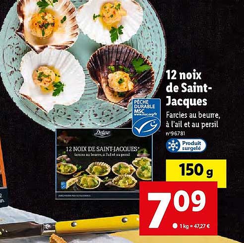 12 noix de saint-jacques